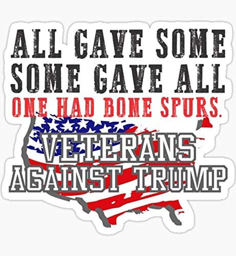 US Flag Veterans against Trump anti Trump 2020 Election – Sticker Graphic – Auto