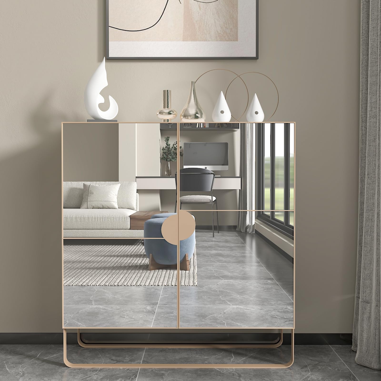 Reflective Silver Mirror Stickers Mirror Roll Walls Cabinets Vinyl Decor 12×100