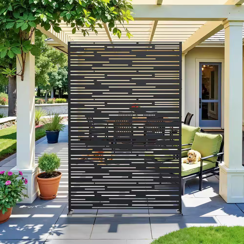 75 In. X 48 In. Outdoor Black Wall Applique or Wall Decal Decor Privacy Fence Sc