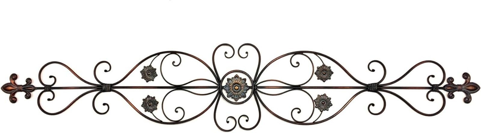 55" Elegant Metal Wall Scroll Plaque
