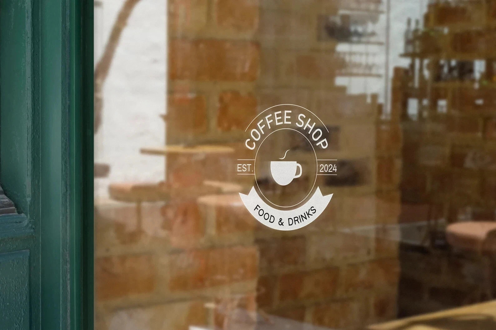 VΛ Custom Coffee Shop Window Decal Logo Sticker Business Sign Peel & Stick