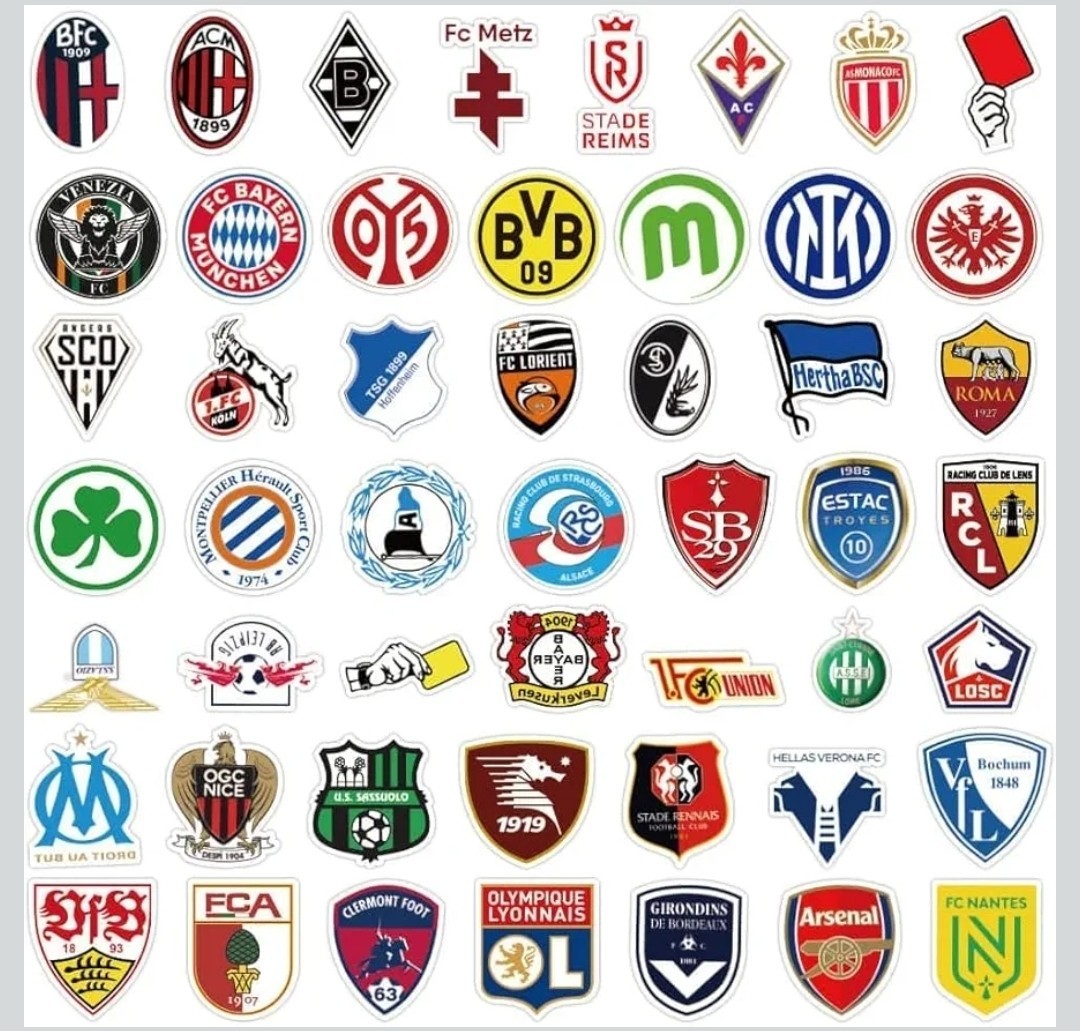 105pc SOCCER CLUB TEAM LOGO Stickers 2" Vinyl Waterproof Decals World Cup Games