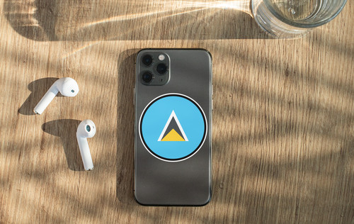 Saint Lucia Flag Circle Sticker Decal