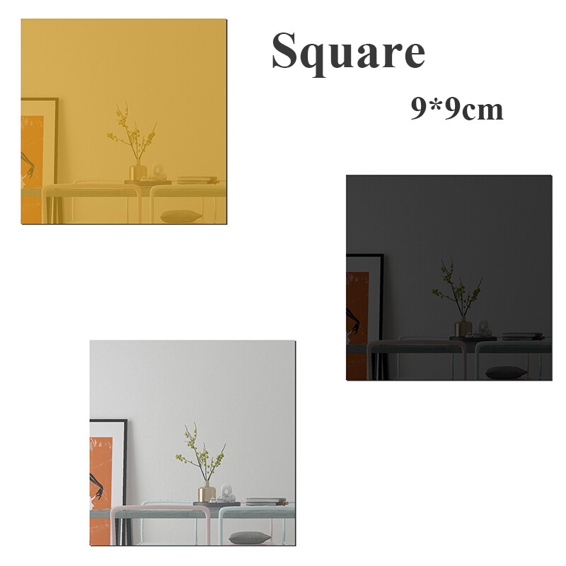 16pcs Hexagon/Triangle/Square Mirror Wall Sticker Acrylic DIY Adorn Home Decal