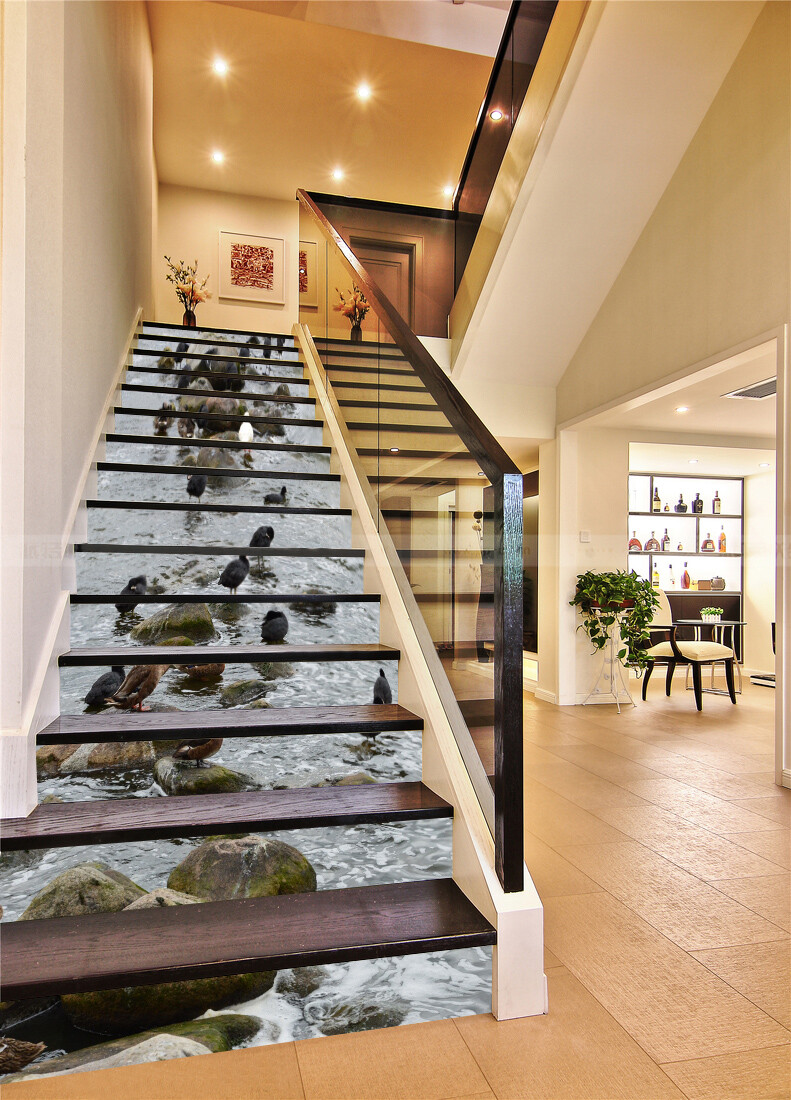 3D Black Bird 976 Stair Risers Decoration Photo Mural Vinyl Decal Wallpaper
