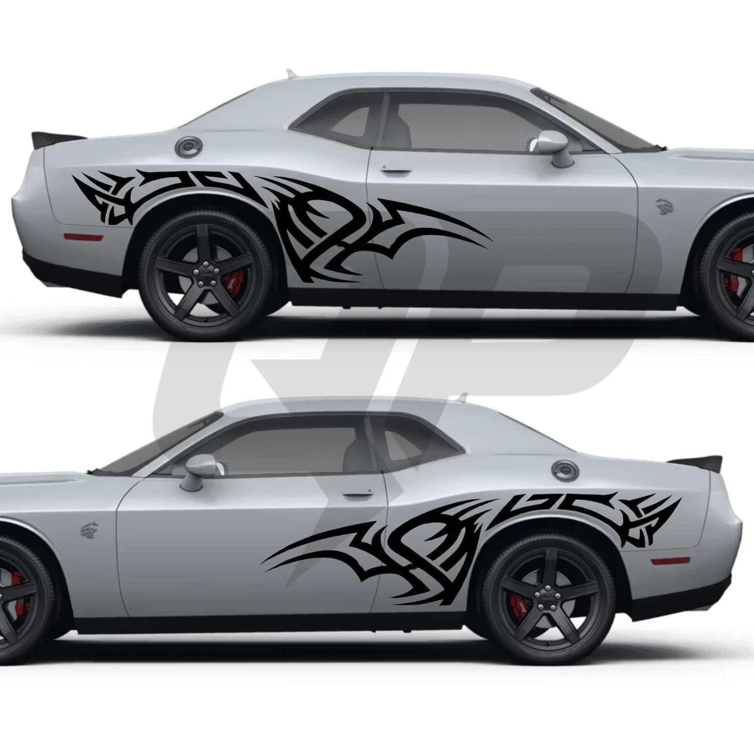 Compatible With Dodge Challenger Tribal Racing Stripes | 2015-2020 Premium Vinyl