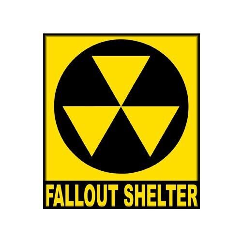 Fallout Shelter Sign Sticker Decal nuclear