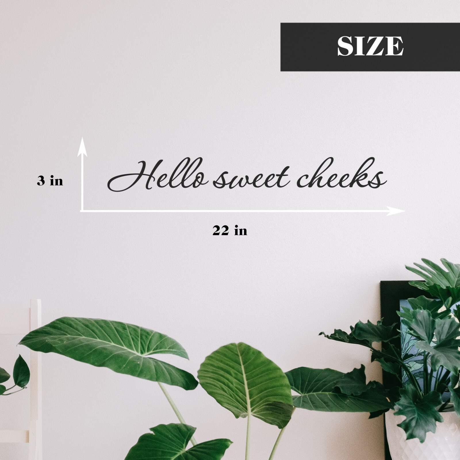 Hello sweet cheeks wall decal love quote sticker bedroom bathroom 22×3 inches