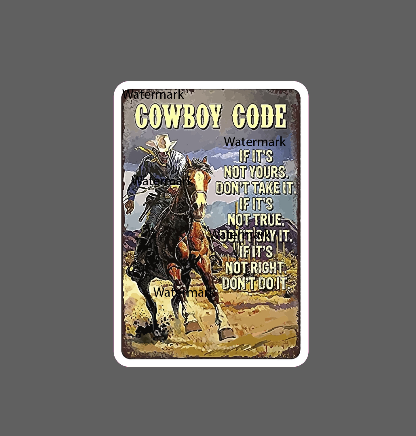 Cowboy Code Sticker Western Waterproof NEW – Buy Any 4 For $1.75 EACH Storewide!