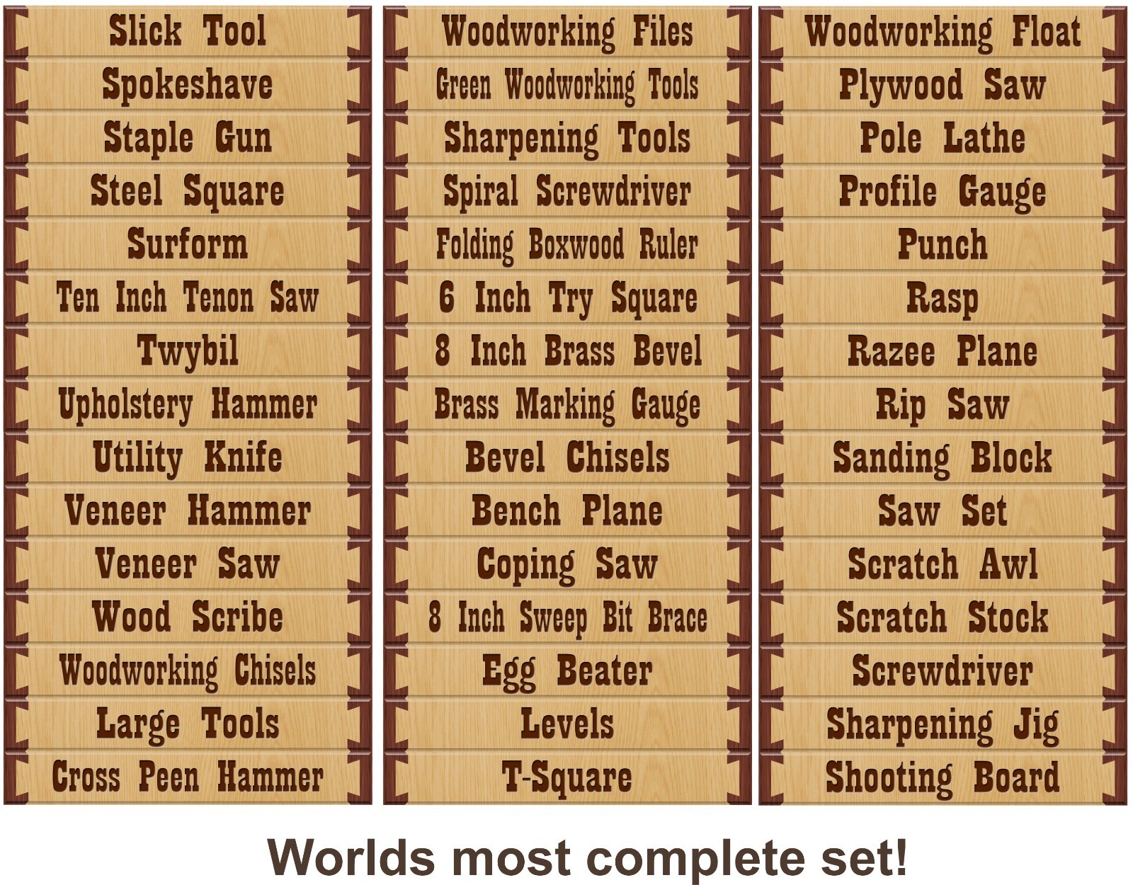 Organizer Labels for Wood Tool Drawers & Cabinets – Master Woodworker 10 PC Set