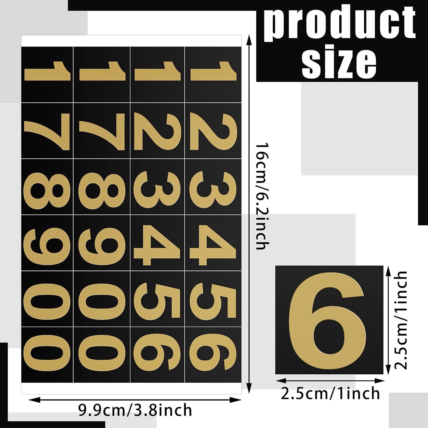 Modern 240-Pack Reflective Number Decals – Waterproof for Indoor/Outdoor Use