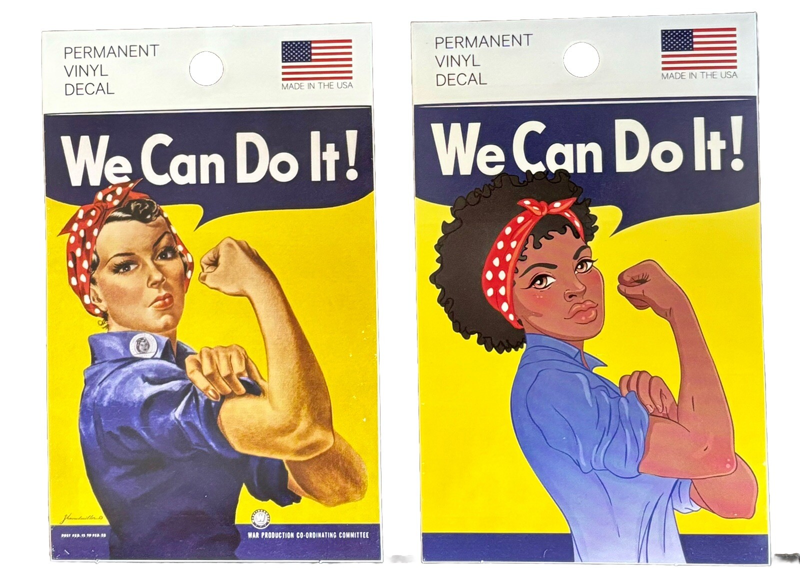 Rosie the Riveter We Can Do It & Women Of Color We Can Do it Vinyl Decals