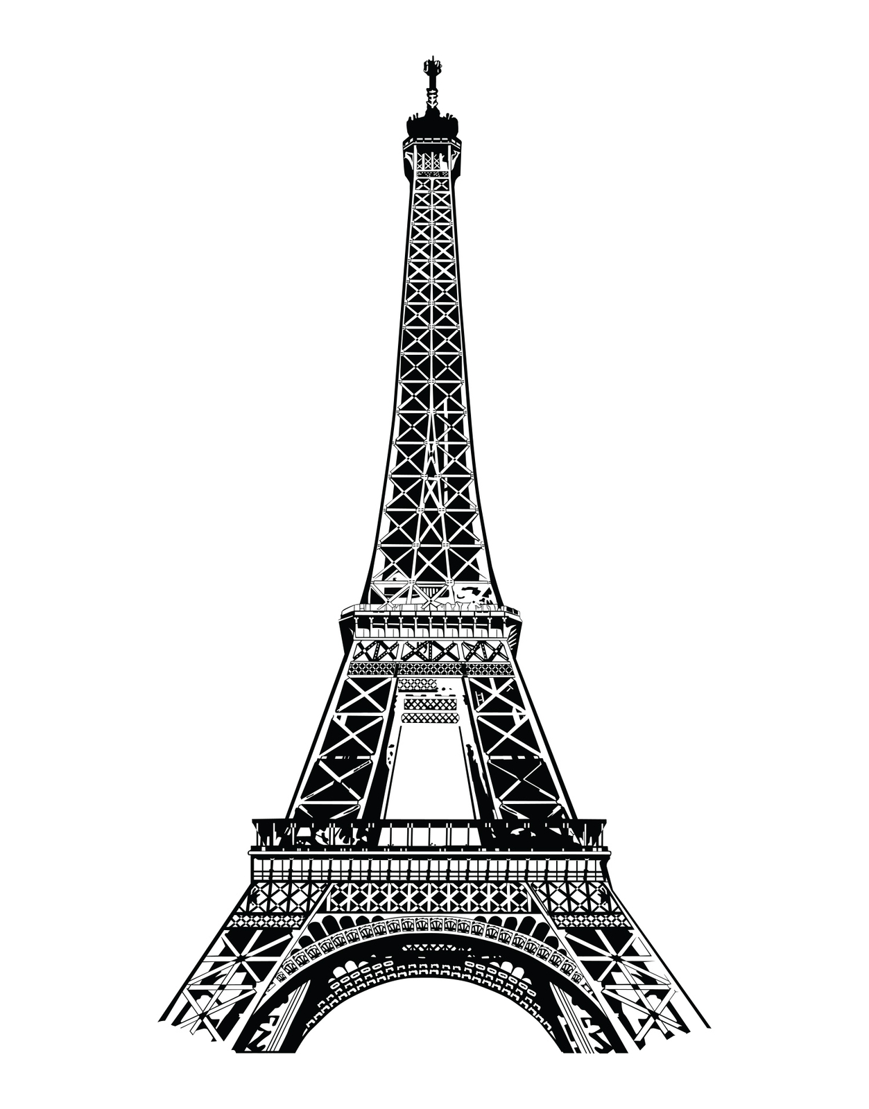 Eiffel Tower Wall Decal. Paris France. #877