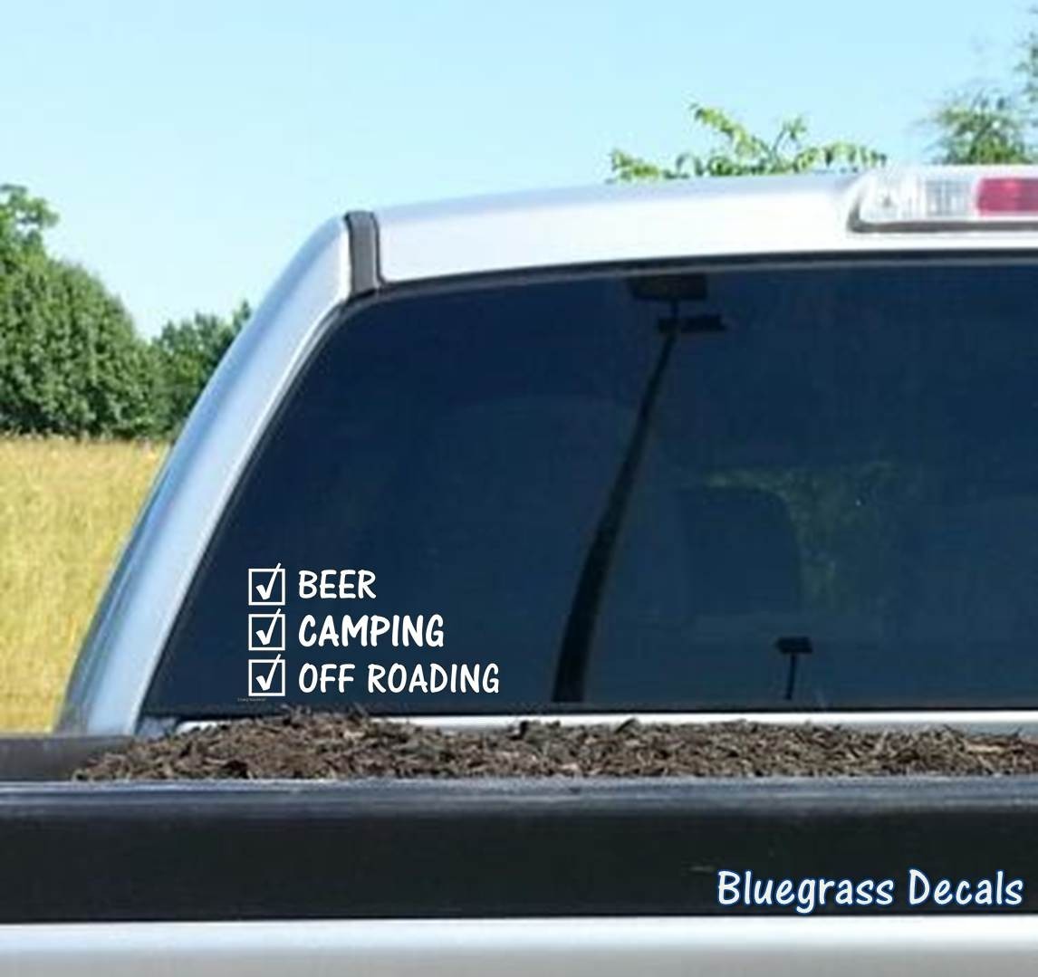 Beer Camping Off Roading Funny Vinyl Decal Sticker Car 4×4 ATV Camper Tent A1074