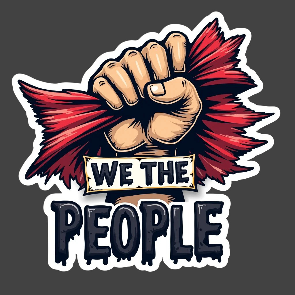 We The People Sticker Vinyl Decal Patriotic USA Freedom Fist Constitution