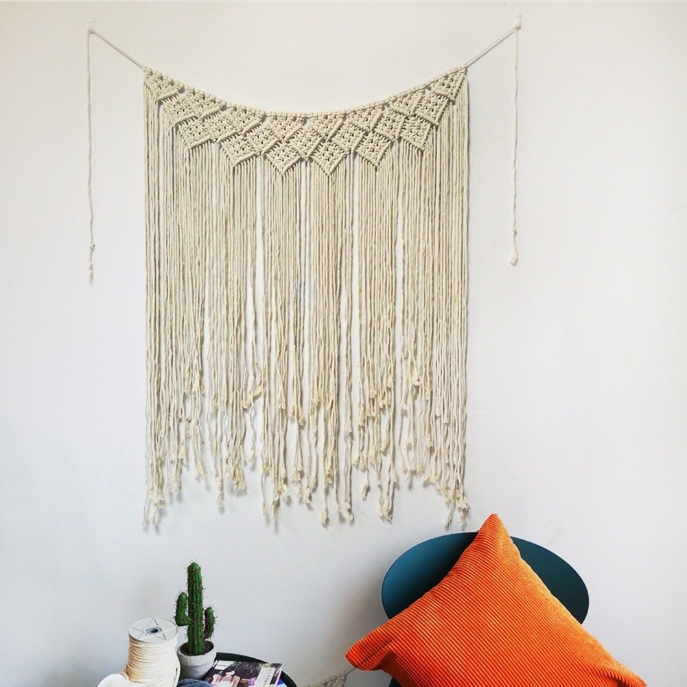 Wall Tapestry Cotton Bohemian Handwoven for Living Room Bedroom 100x115cm