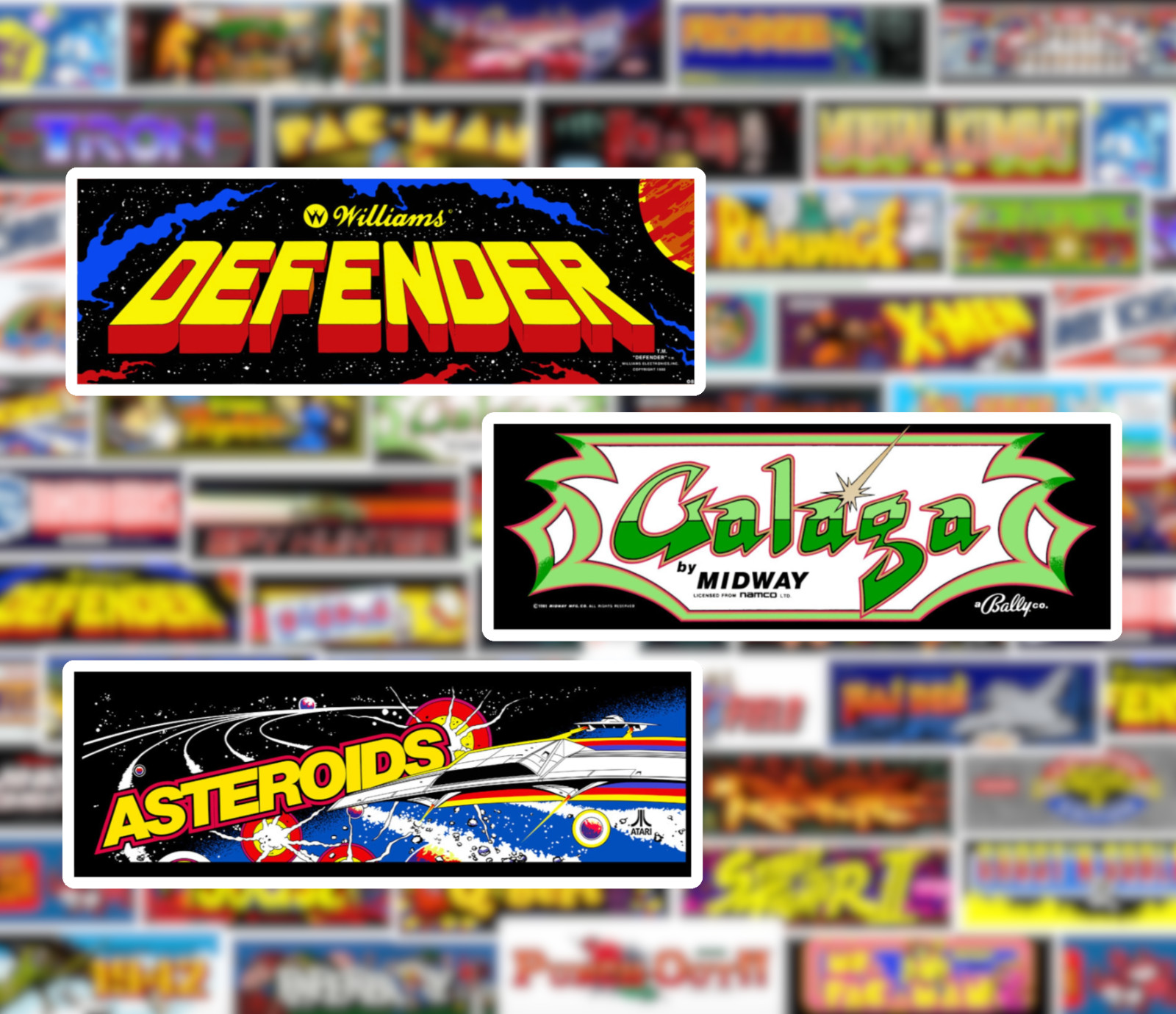 25/50 Arcade Game Art Sticker Pack – Waterproof Vinyl – Pac-Man Galaga Kombat