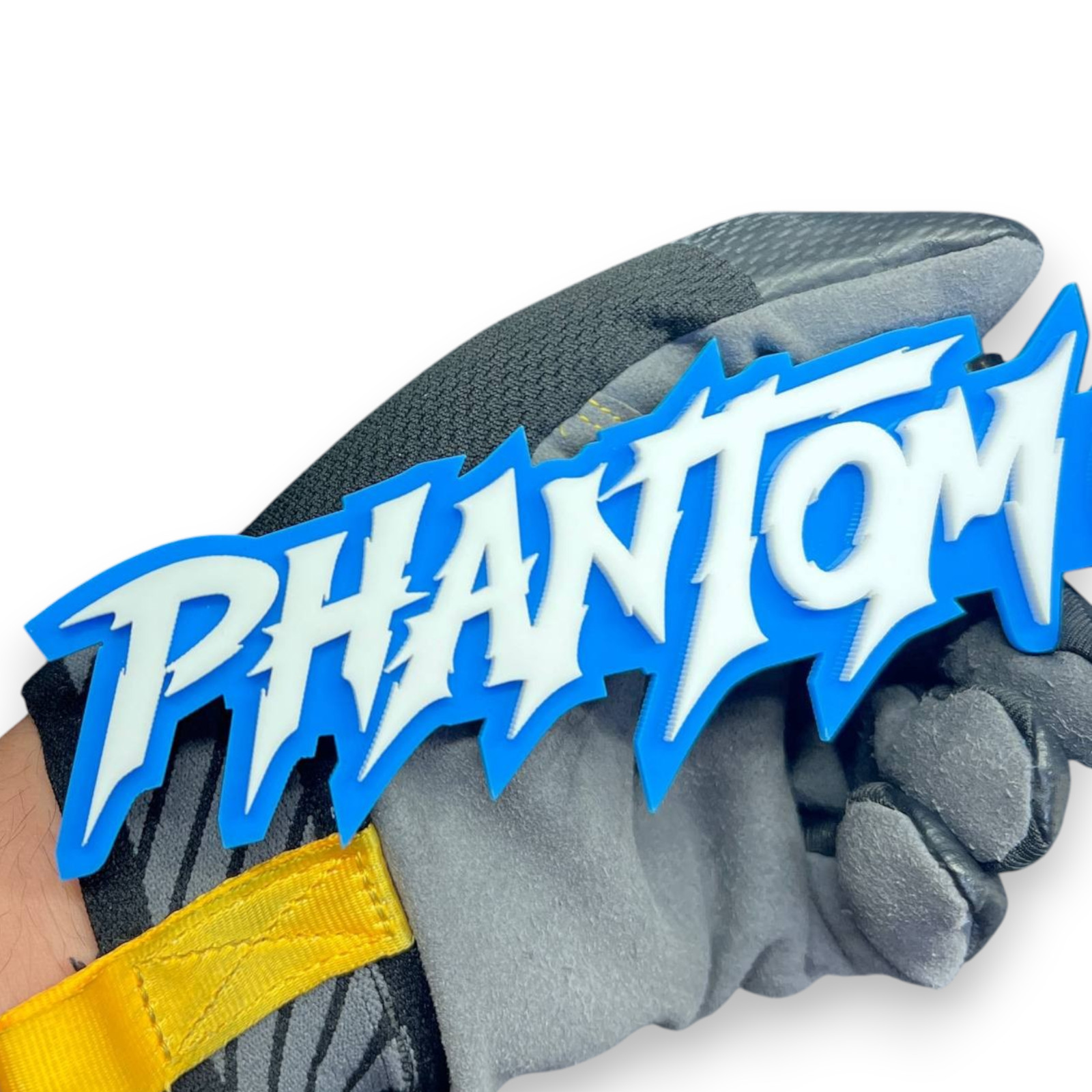 1x Phantom Custom Text 3D Acrylic Car Emblem Badge Multicolor Laser Cut Decal