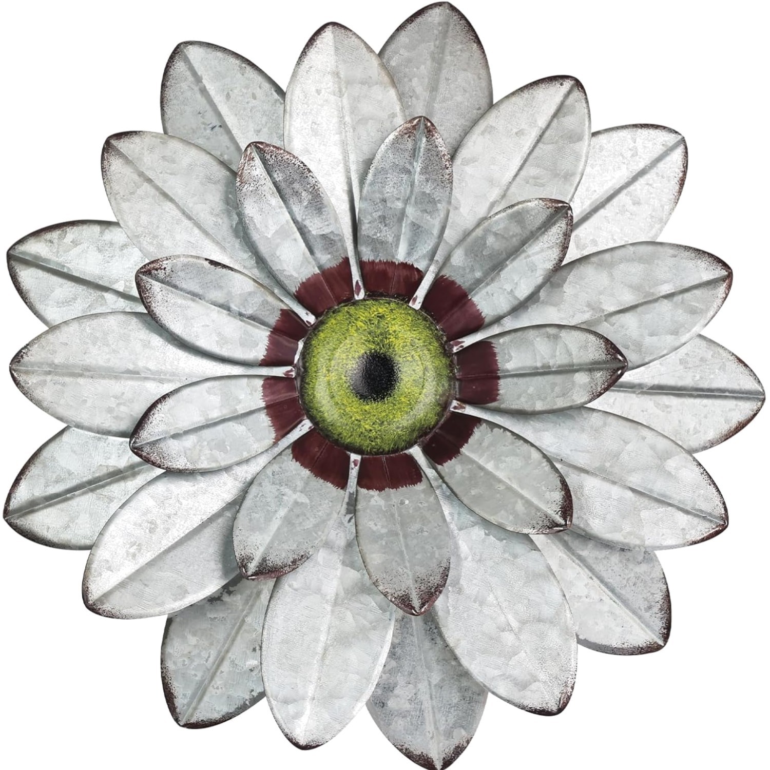 Metal Wall Decor Flower Art 11" Rustic Boho Bedroom Patio