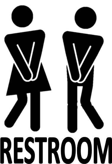 Impatient toilet bathroom 8" OS 718 funny vinyl sign Wall Door Sticker