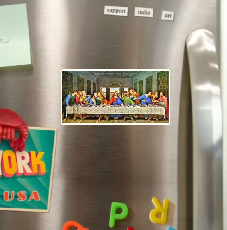 The Last Supper Art Die Cut Glossy Fridge Magnet