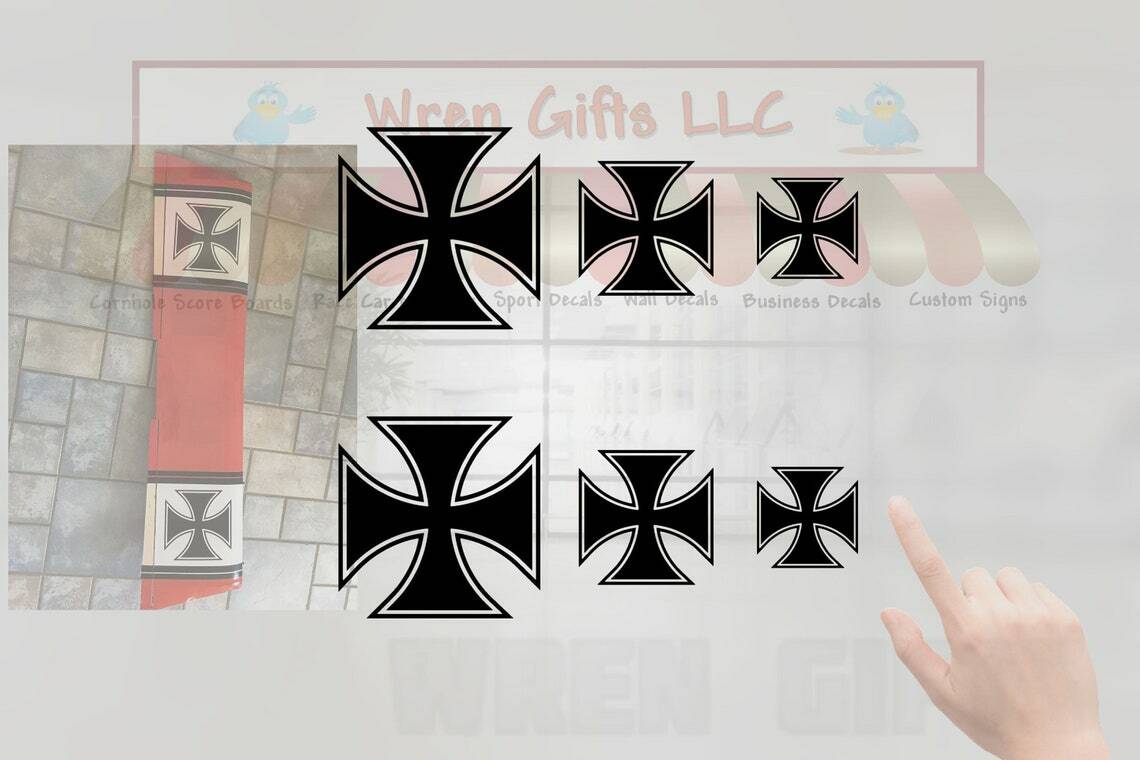 German Maltese Iron Cross Vinyl Decals Set of 6 Stickers – For RC Planes Models