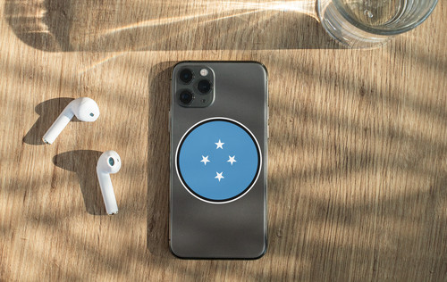 Micronesia Flag Circle Sticker Decal