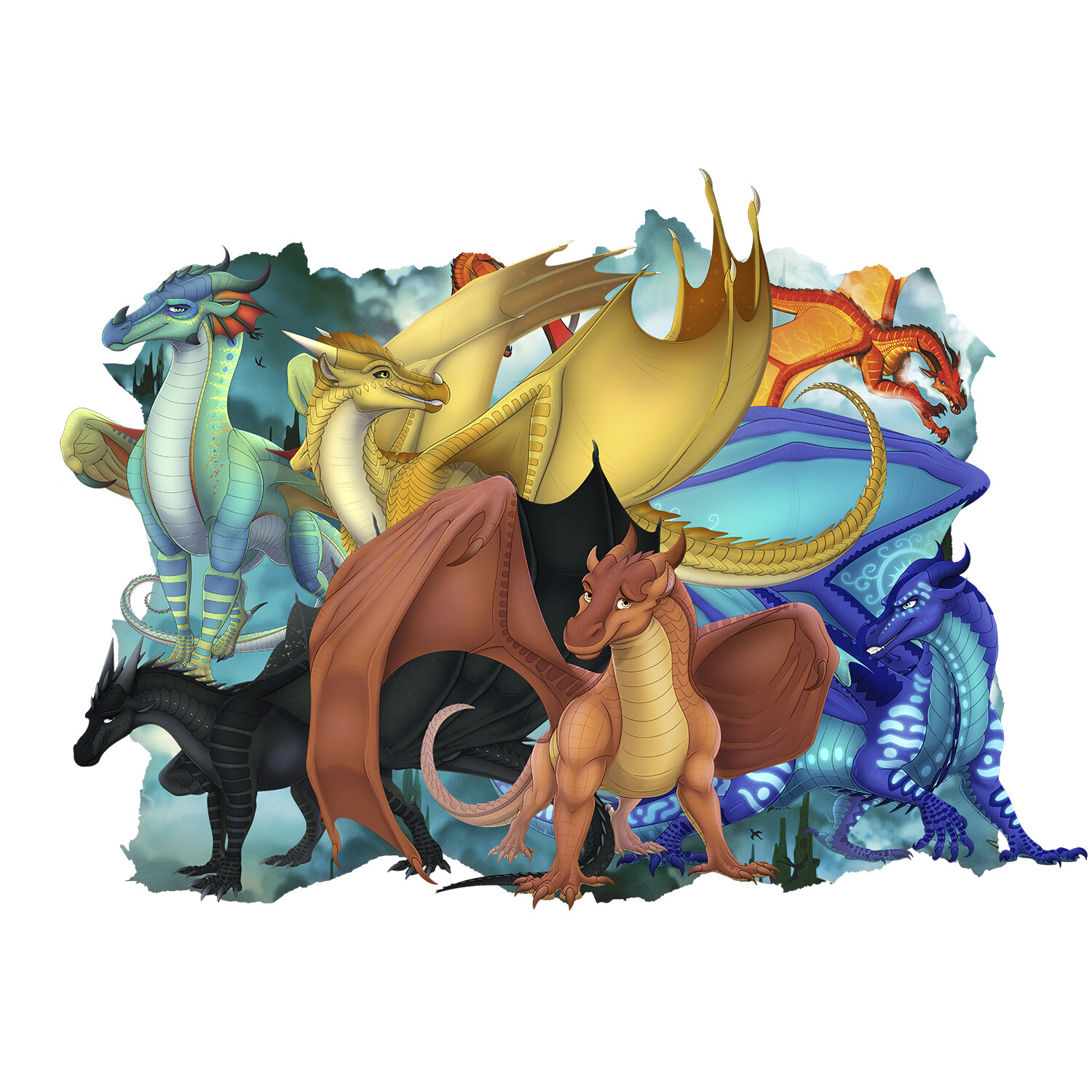 Wings of Fire 3D Wall Sticker, Dragon Wall Decal, Wall Tattoo, Decor