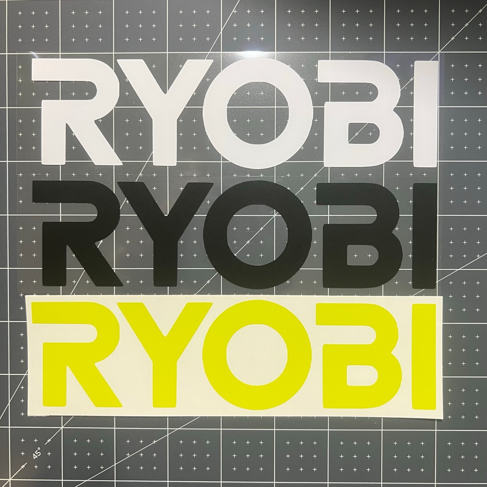 Ryobi Sticker Decal 3.5" 5.5" 7.5" 11" 13" 15" Power Tools Battery Drill Saw