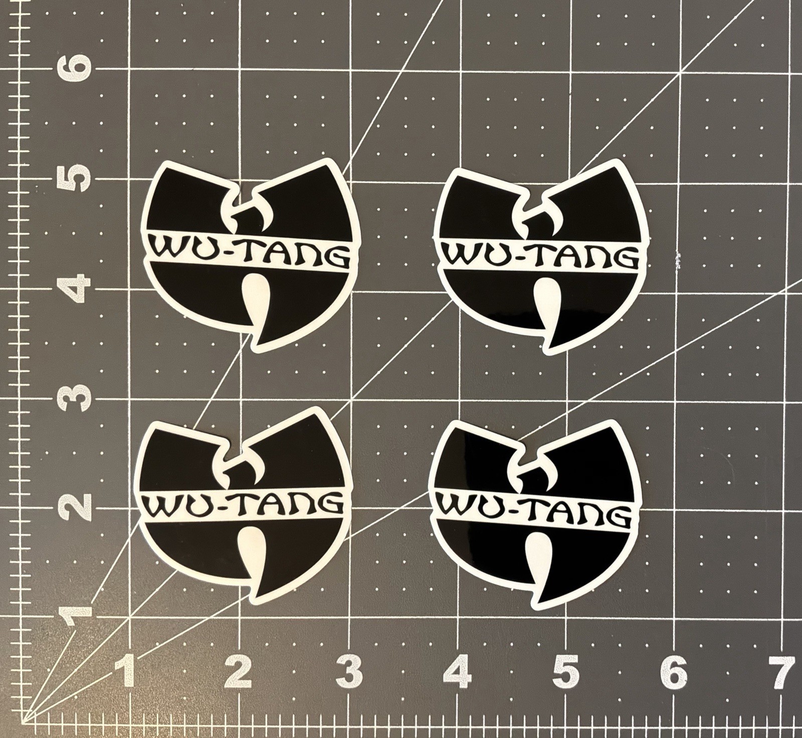 Wu Tang Clan Stickers Logos 4 Stickers Black