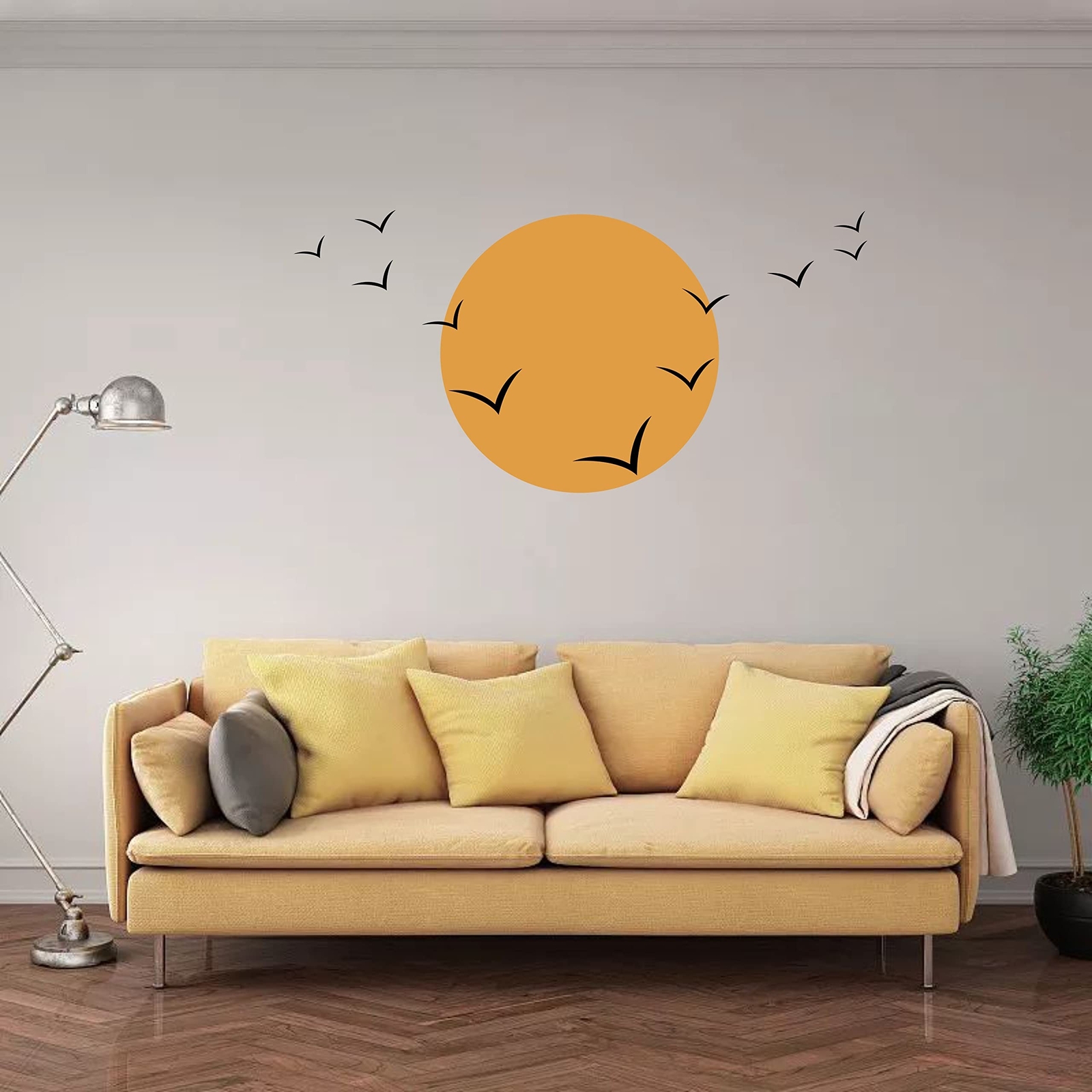 Birds and Sun Wall Decal Minimalist Wall Art Modern Wall Stickers for Living …