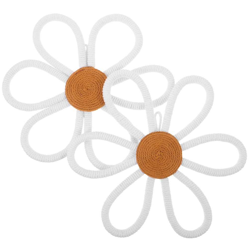 2 Pcs Nursery Boho Wall Art Bohemia Flowers Bedroom Hanging Daisy Decor