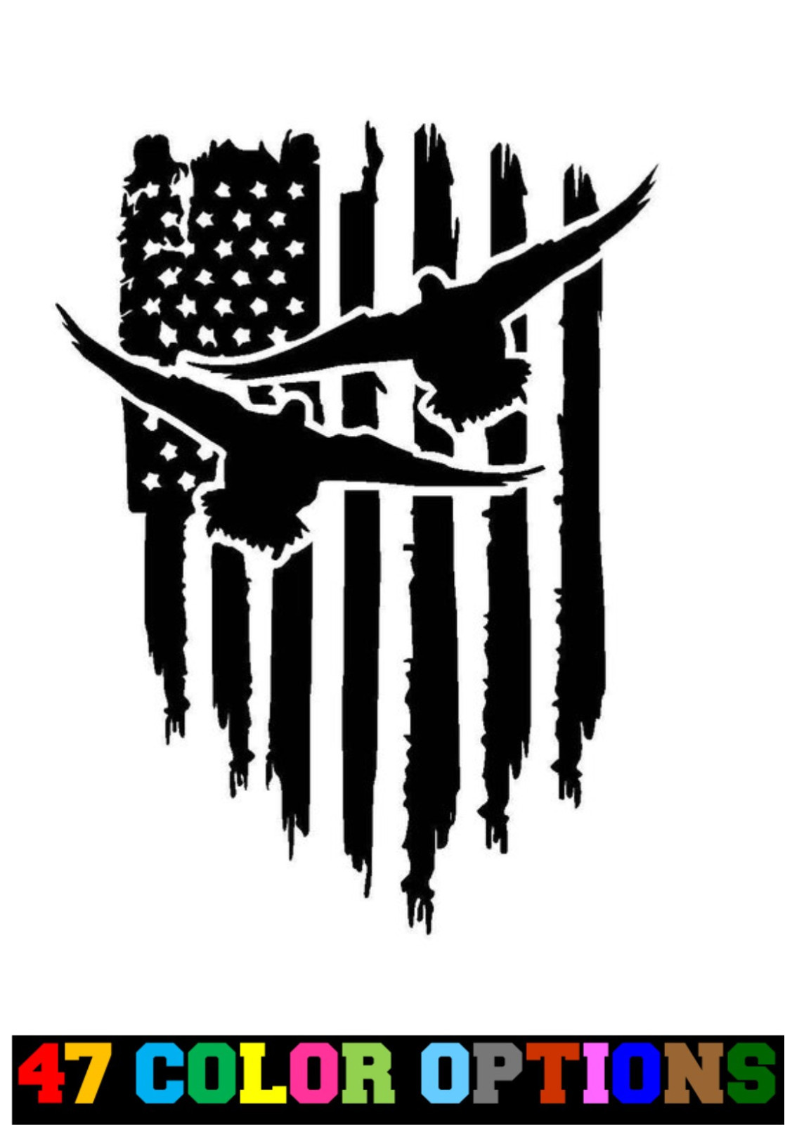 Vinyl Decal Truck Car Sticker Laptop – Hunting Fishing Duck American Flag