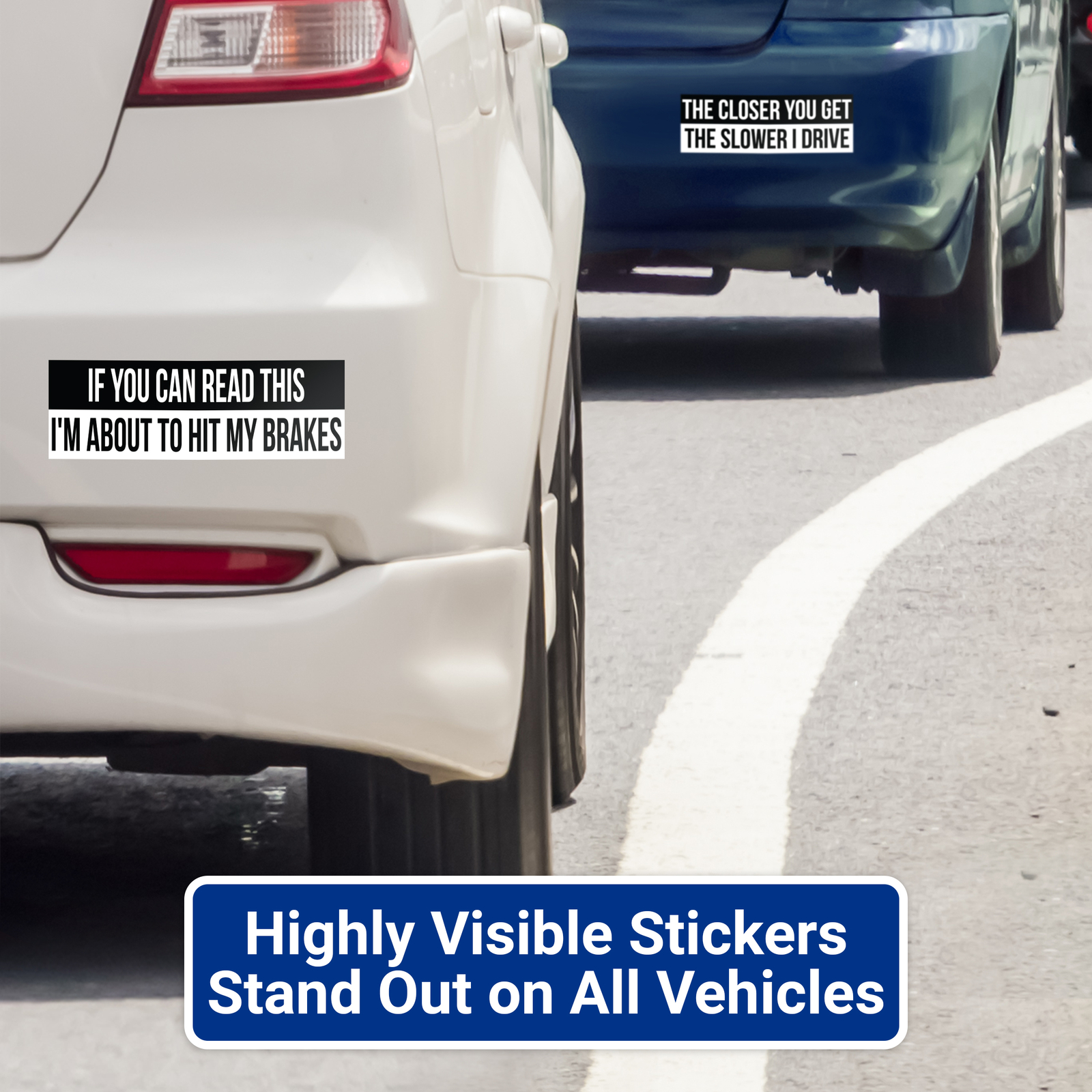 Ellopi 3×9 in Hilarious Anti-Tailgating Warning Bumper Stickers