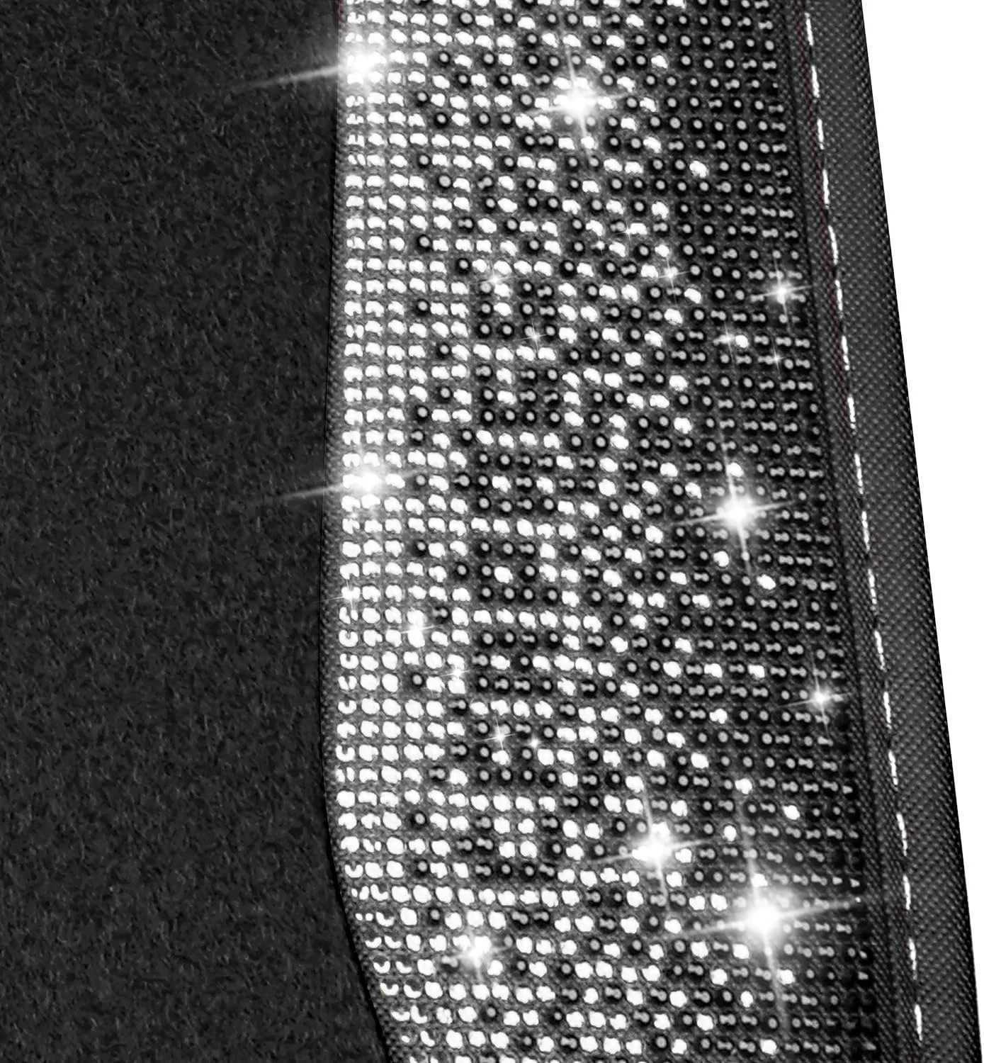 CAR PASS Bling Diamond Car Floor Mat Shining Rhinestones Carpet, Sparkly Glitter