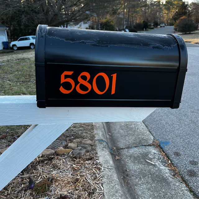 SET OF 2 – Custom Mailbox Numbers REFLECTIVE Vinyl Decals Stickers house street