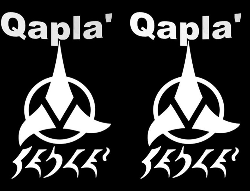 Star Trek – Klingon Qapla' Success Good Luck Fortune Two Vinyl Decals Car Window