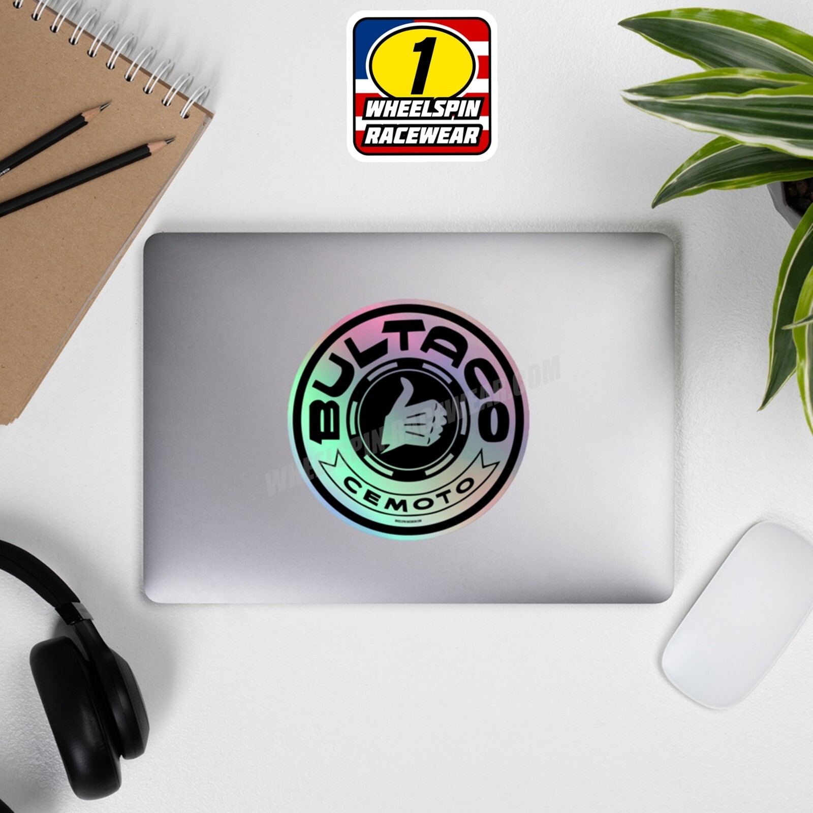 Bultaco Cemoto Circle Logo Holographic Moto Stickers vintage mx motocross