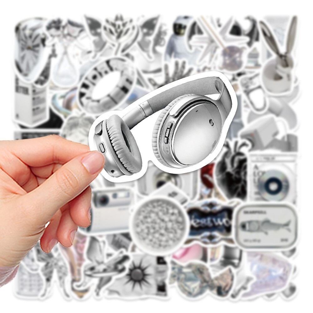 50pcs VIBE Stickers, Silver Stickers Bottle Laptop No Residue Stickers, #241