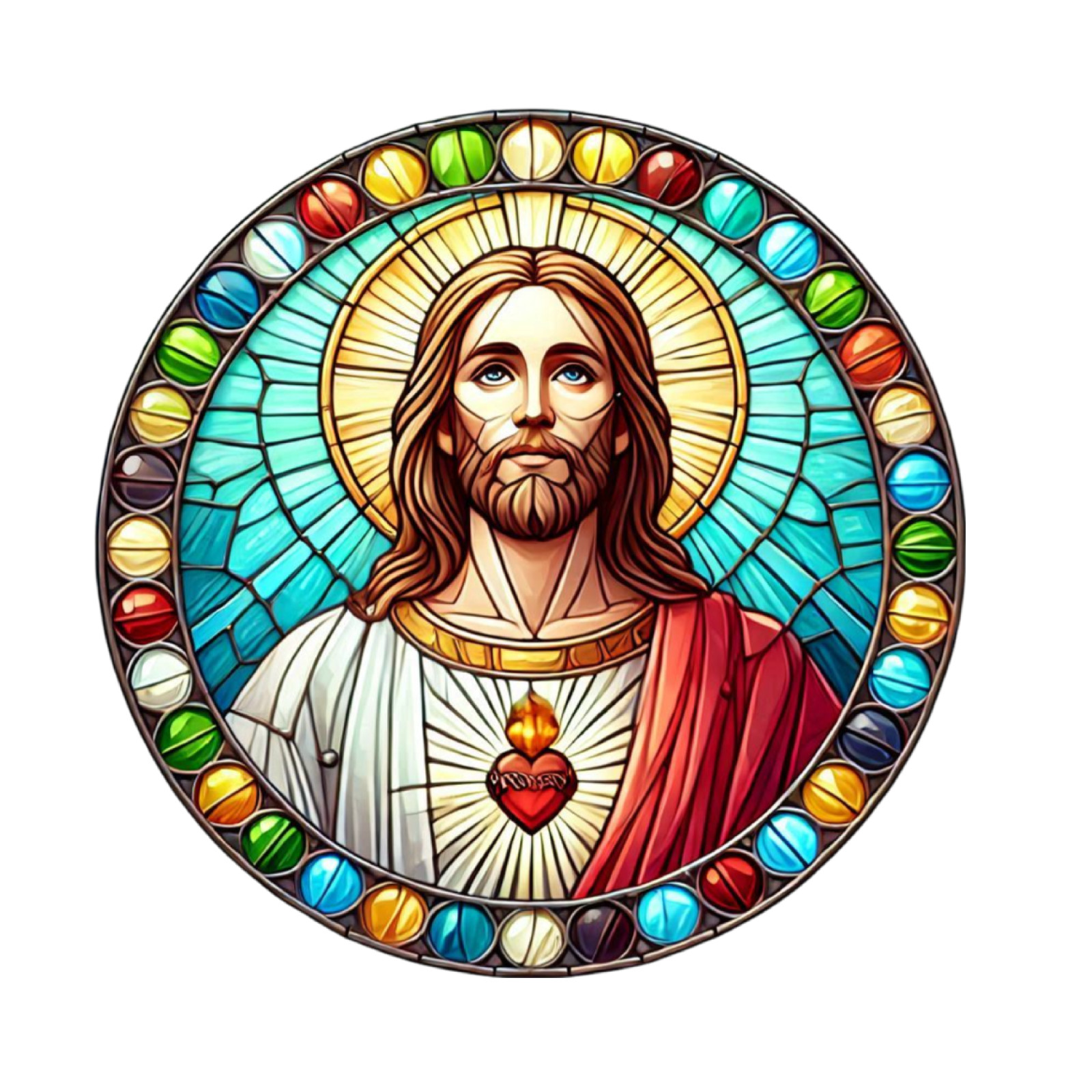 Stained Glass Jesus Wall Decal Sticker 18X18cm Large
