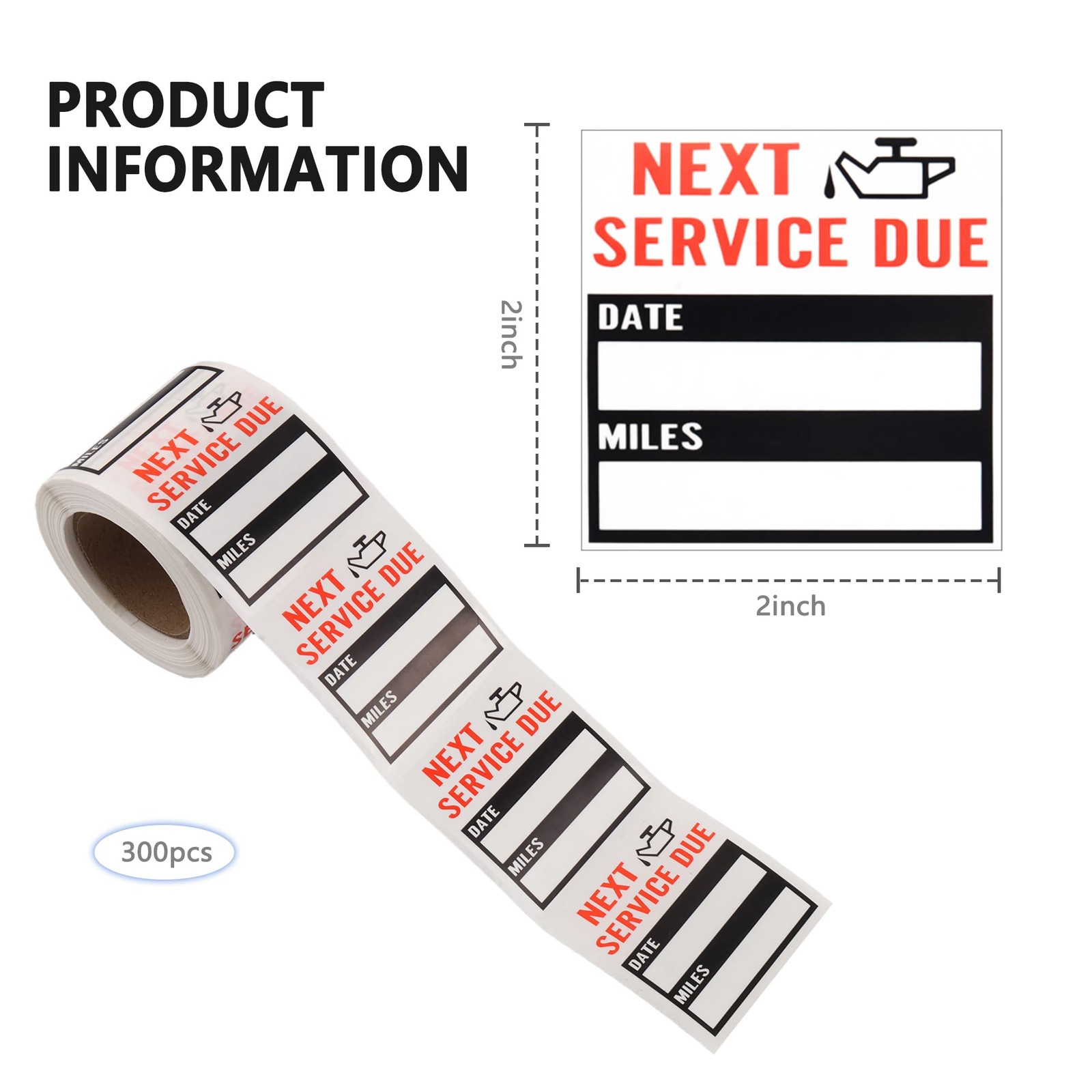 300PCS Car Oil Change Stickers for Windshield,Next Service Due Sticker,2"x2" …