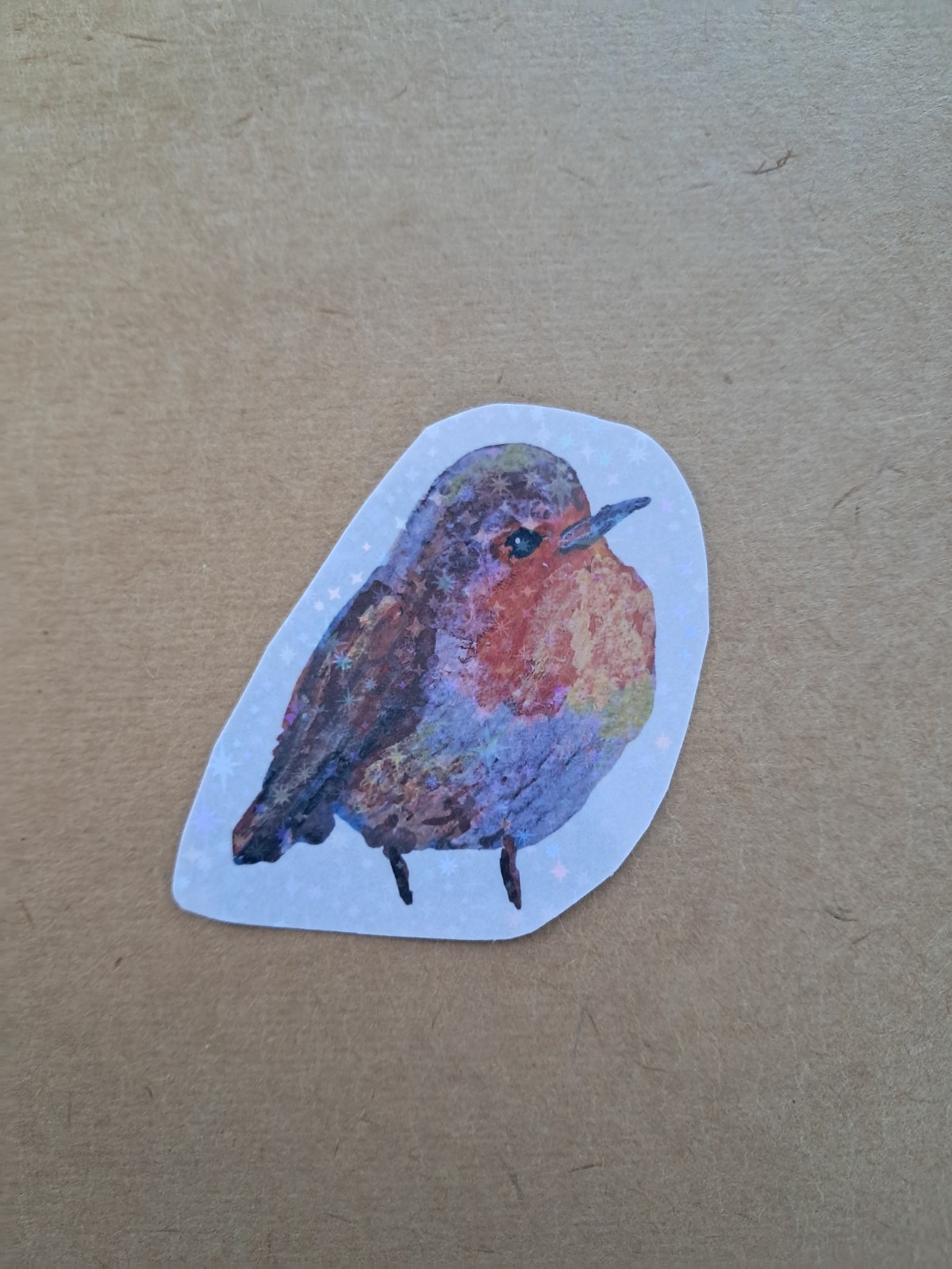 Holographic Sticker Robin Bird Original Artwork Vinyl | Heartandhorizonart