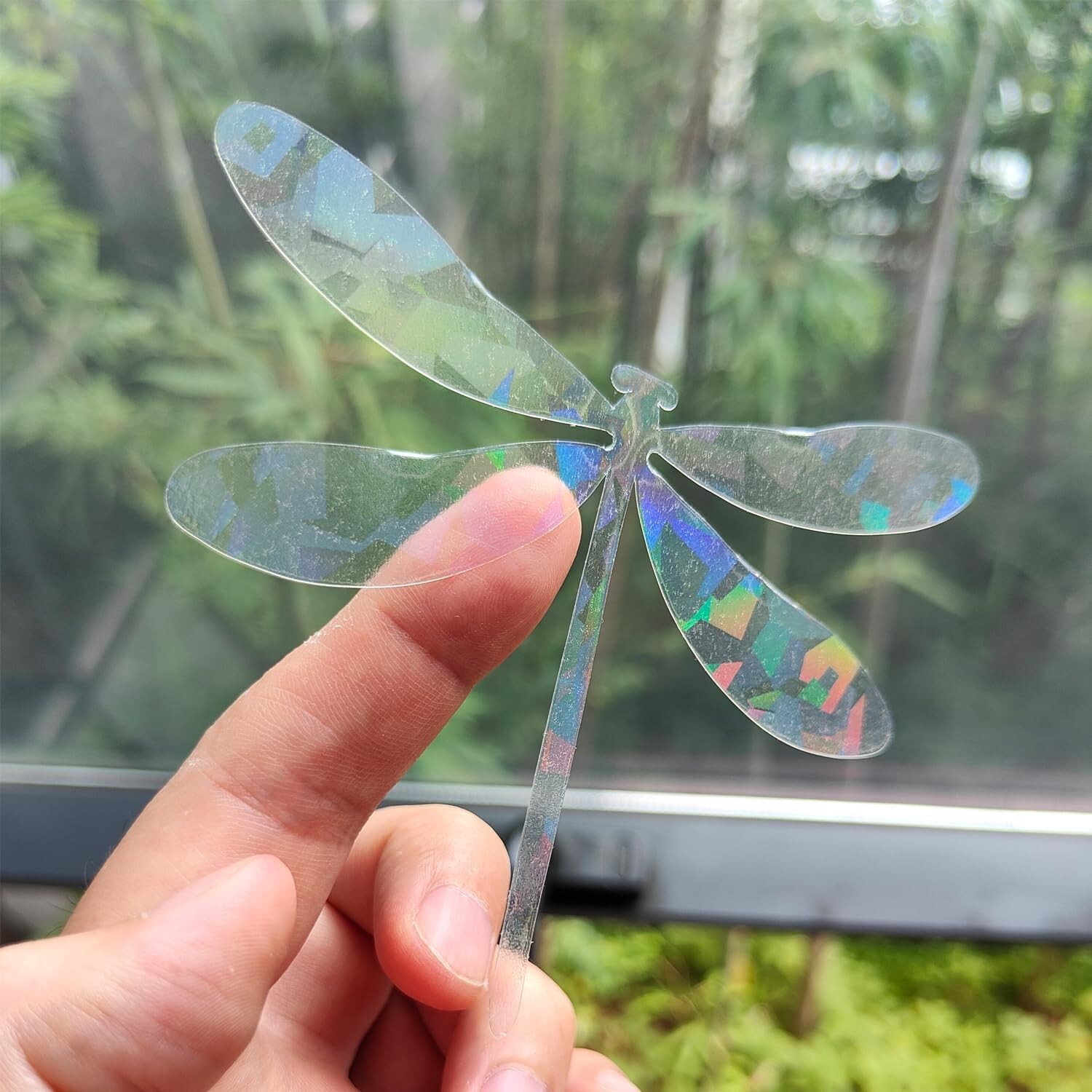 Holographic Window Decals for Bird Strikes – Glass Dragonfly, 24 Pieces