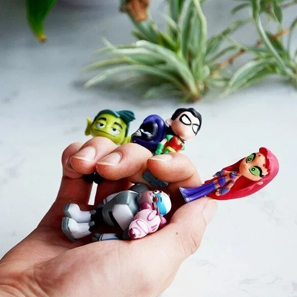 Teen Titans Go Robin Gift Cyborg Beast Boy Kids Toy 5 PCS Action Figure Gift