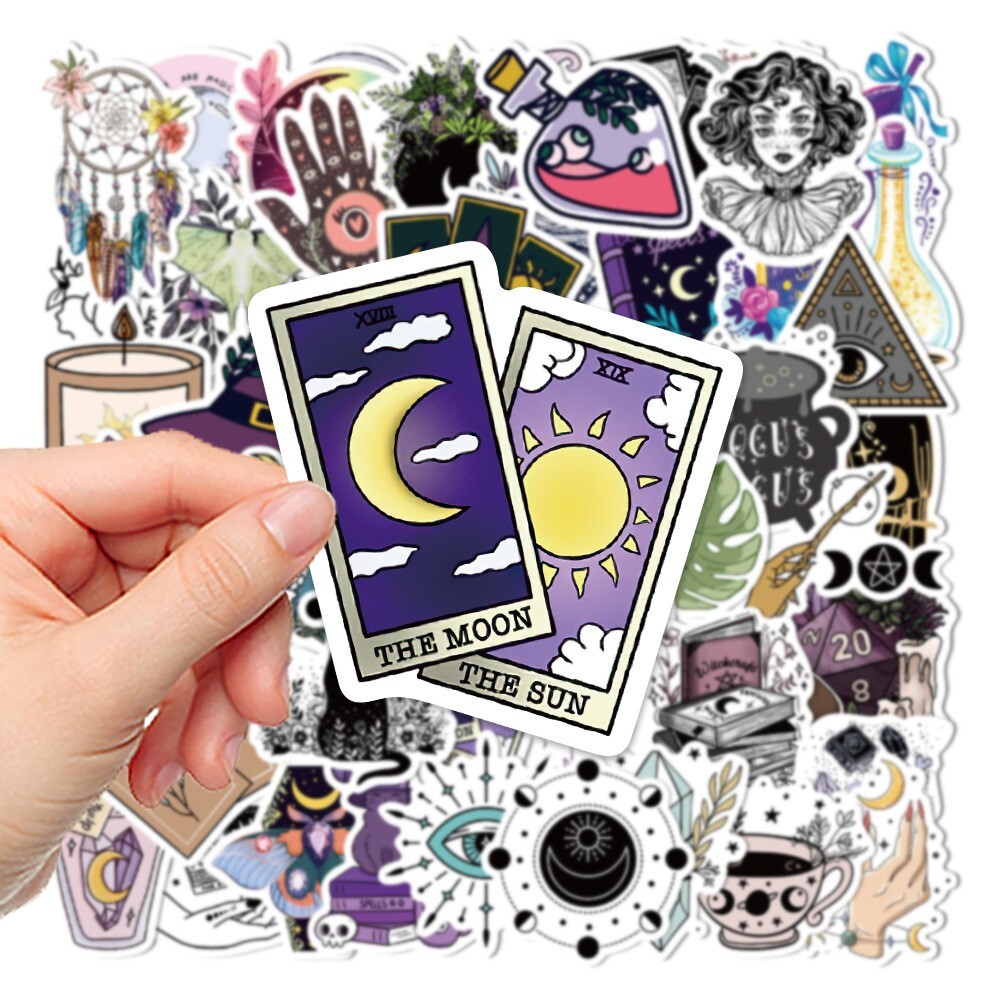 200pcs SPIRITUAL Stickers Pack,Crystal Potion Gothic Halloween Stickers,#196-199