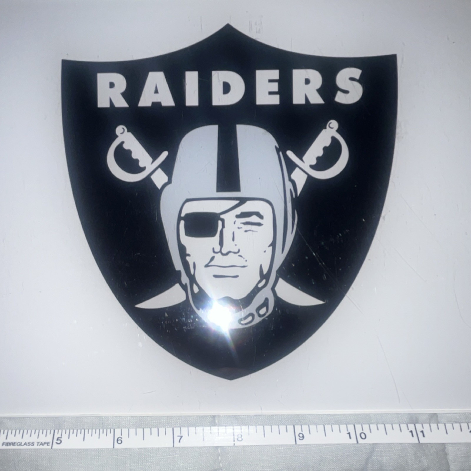 Oakland Raiders NFL Acrylic Wall Display with Beveled Edge Back 16 inch Length