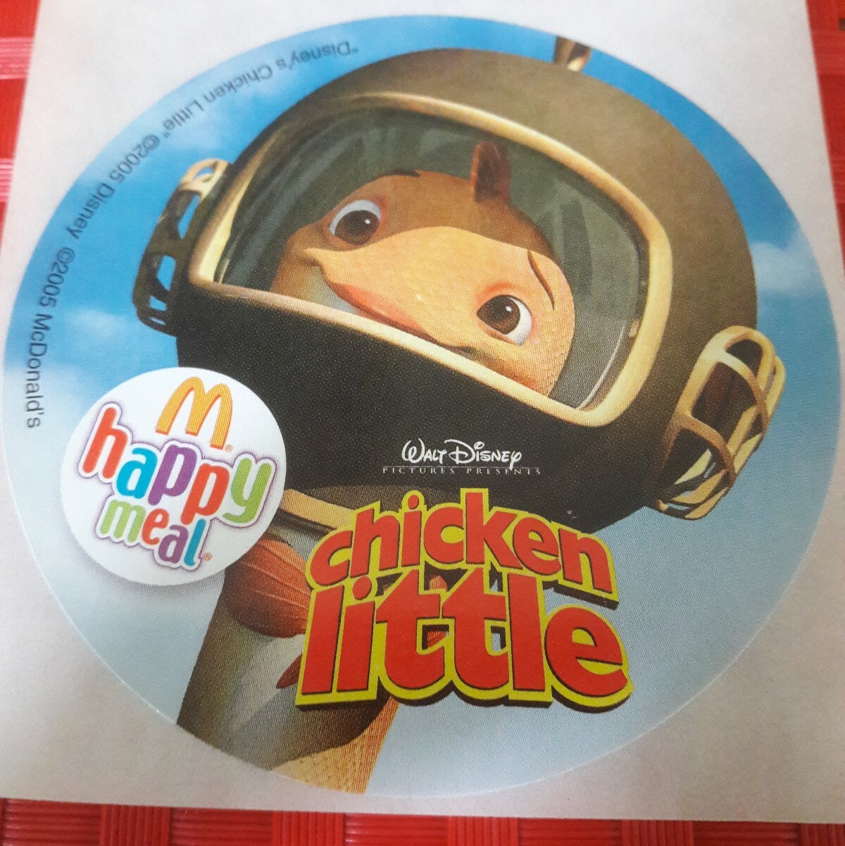 CHICKEN LITTLE McDonald's Happy Meal Lot of 6 Round 3" STICKERS FAVORS from 2005