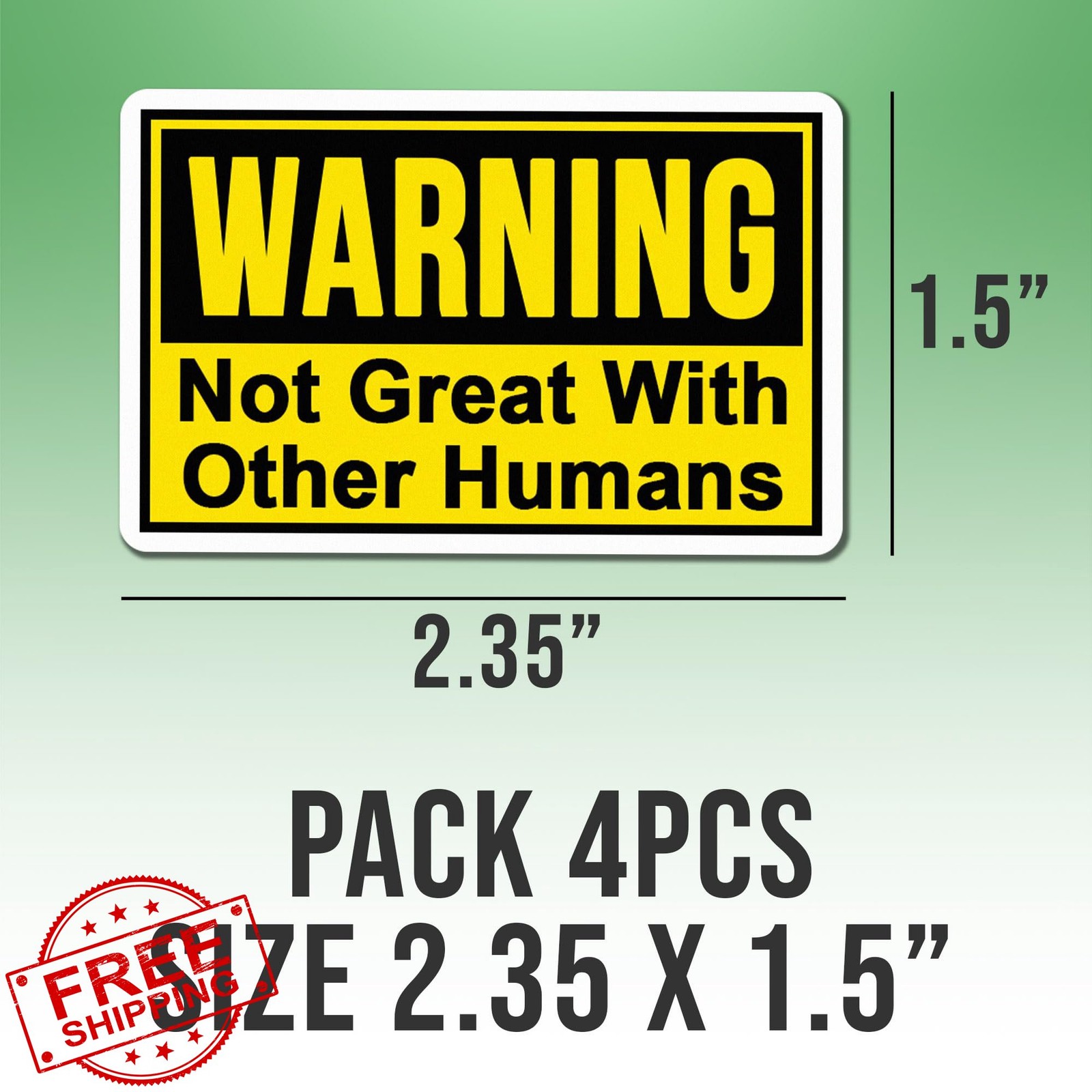 TAYTA (4pcs) Funny Not Great Other Humans Stickers 2.35×1.5" Design 2
