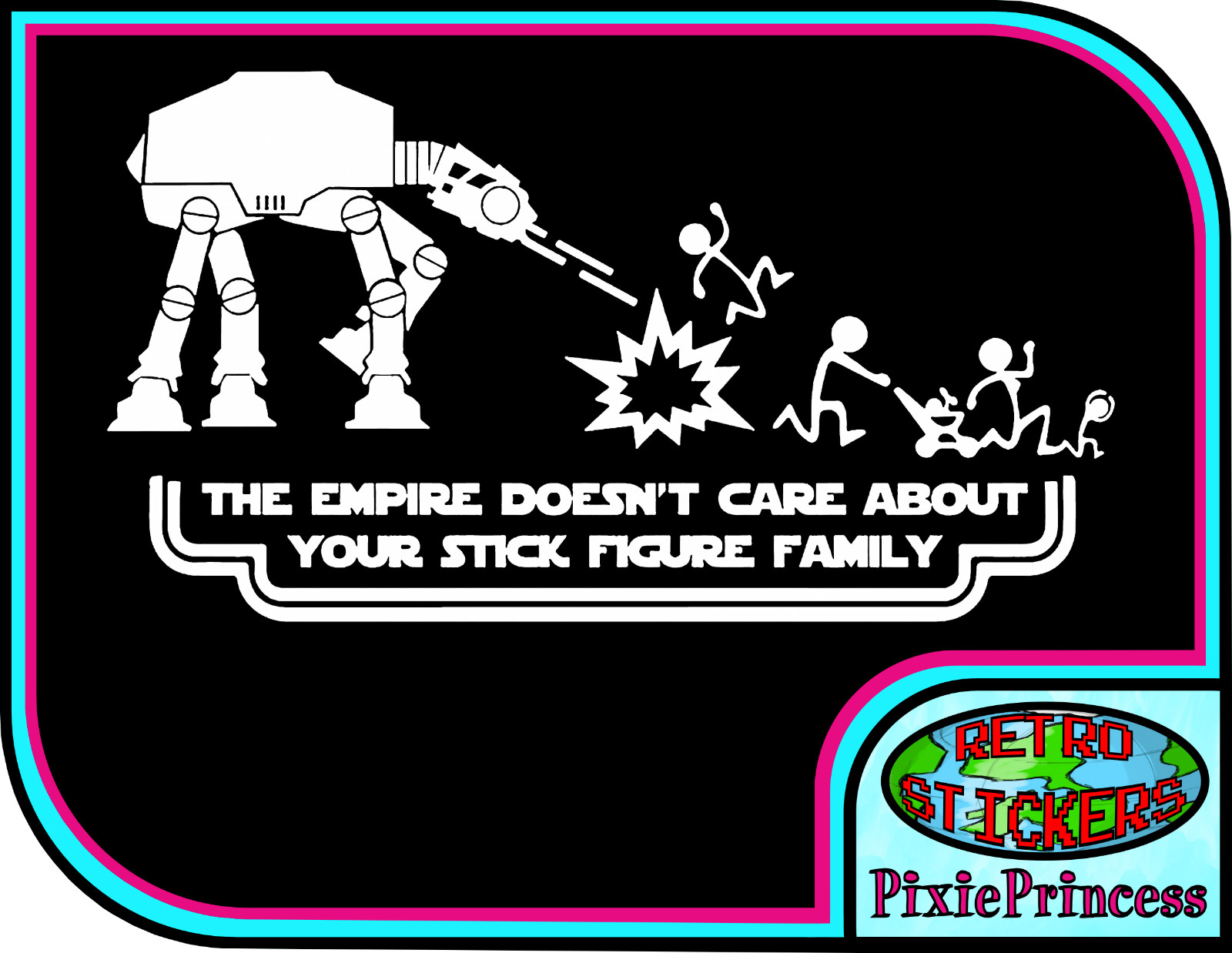 Star Wars Empire At Fun G Vinyl Sticker Car Bike Truck Window Wall Art Movie