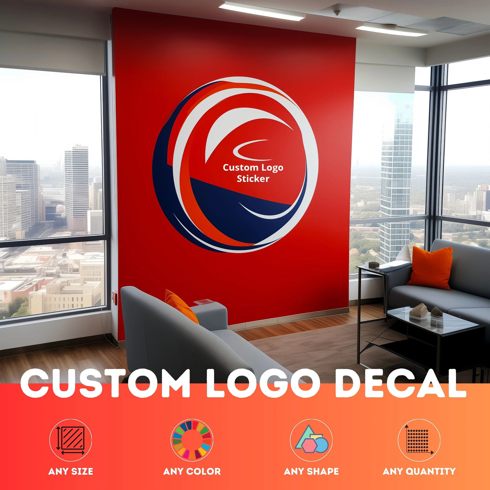 Custom Wall Decal Logo Sticker Print – Personalized Vinyl Label Printed Shape